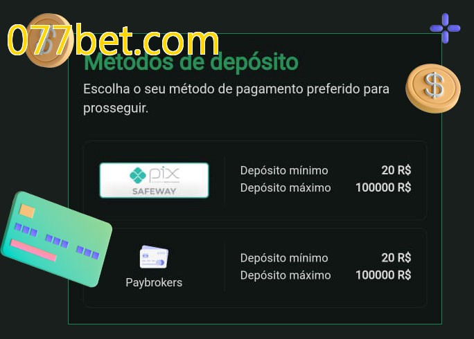 O cassino 077bet.combet oferece uma grande variedade de métodos de pagamento